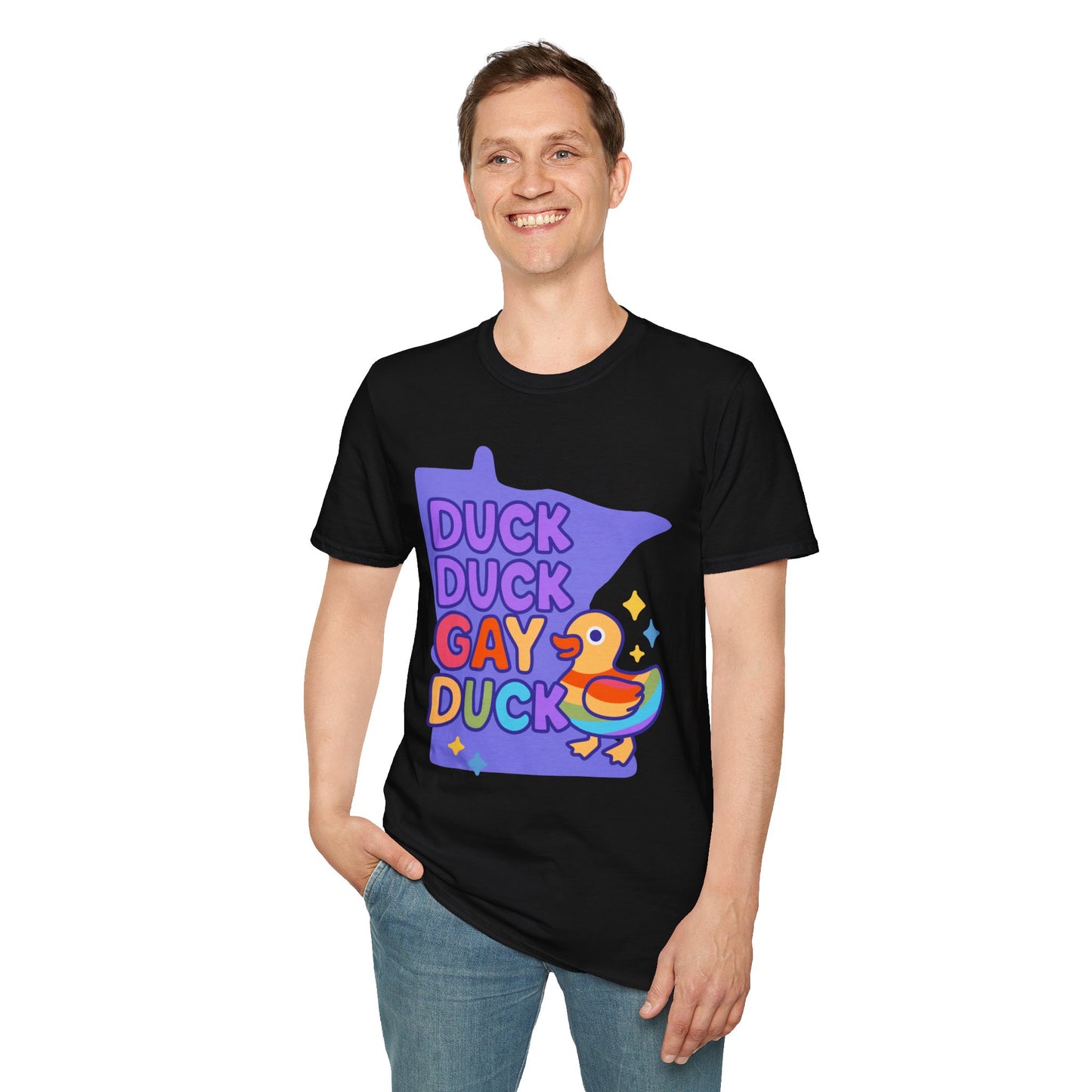 Duck Duck Gay Duck Unisex T-Shirt, LGBTQ+ Gift, Pride Friendly Shirt