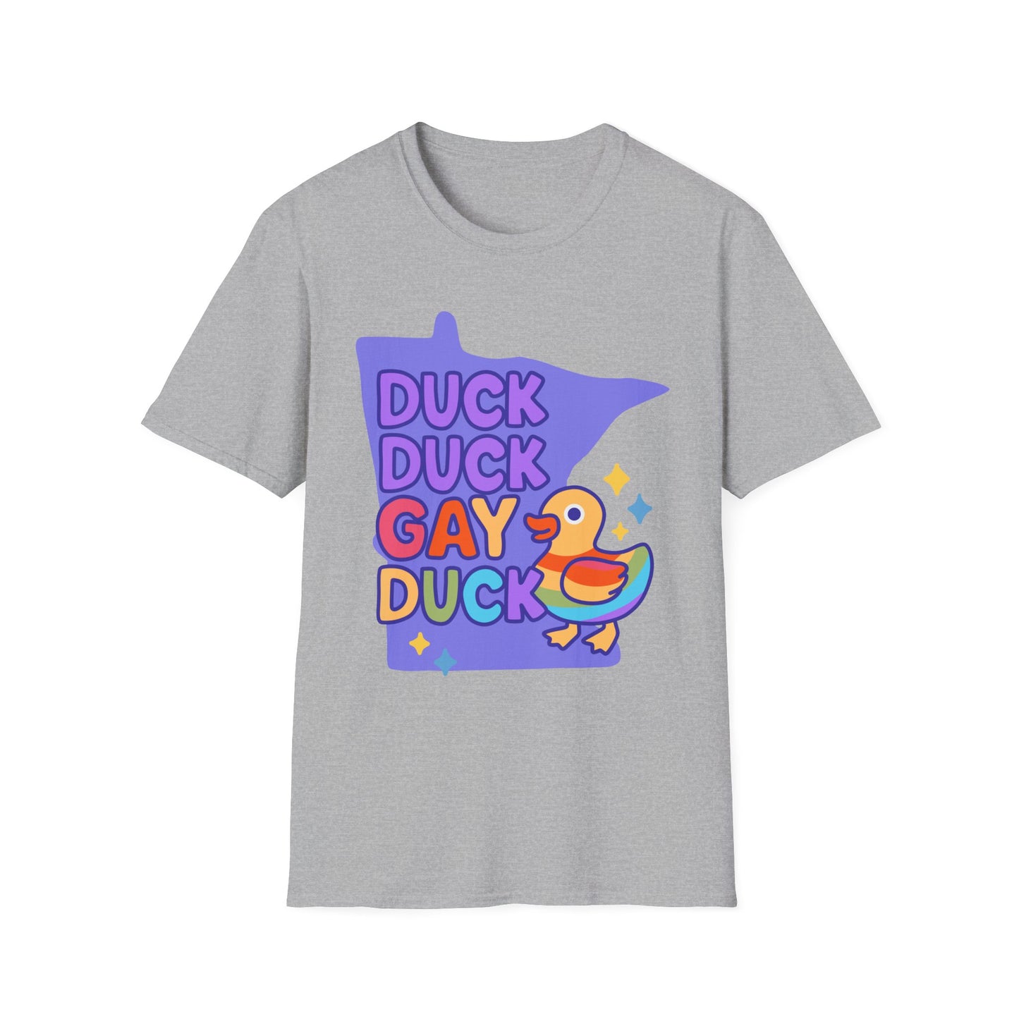 Duck Duck Gay Duck Unisex T-Shirt, LGBTQ+ Gift, Pride Friendly Shirt
