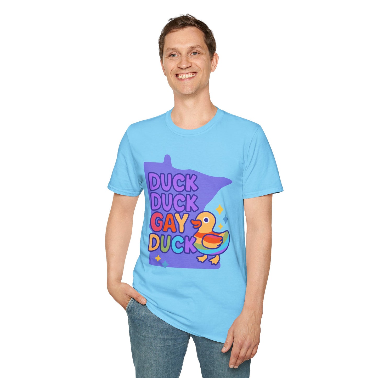 Duck Duck Gay Duck Unisex T-Shirt, LGBTQ+ Gift, Pride Friendly Shirt