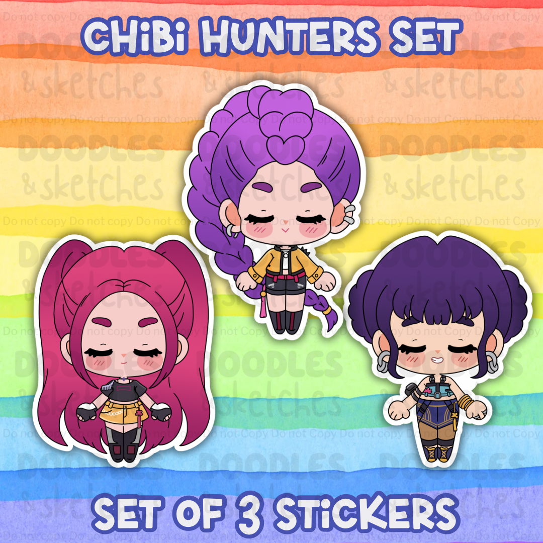KPop Chibi Girls and Guys Sticker Set