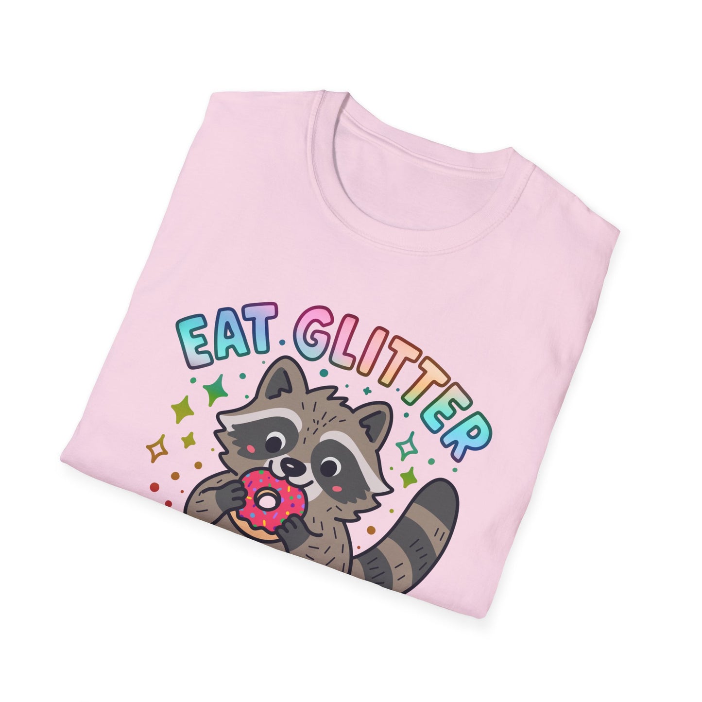 Eat Glitter Be Gay Raccoon T-Shirt – Cute LGBTQ+ Pride Shirt – Unisex Tee