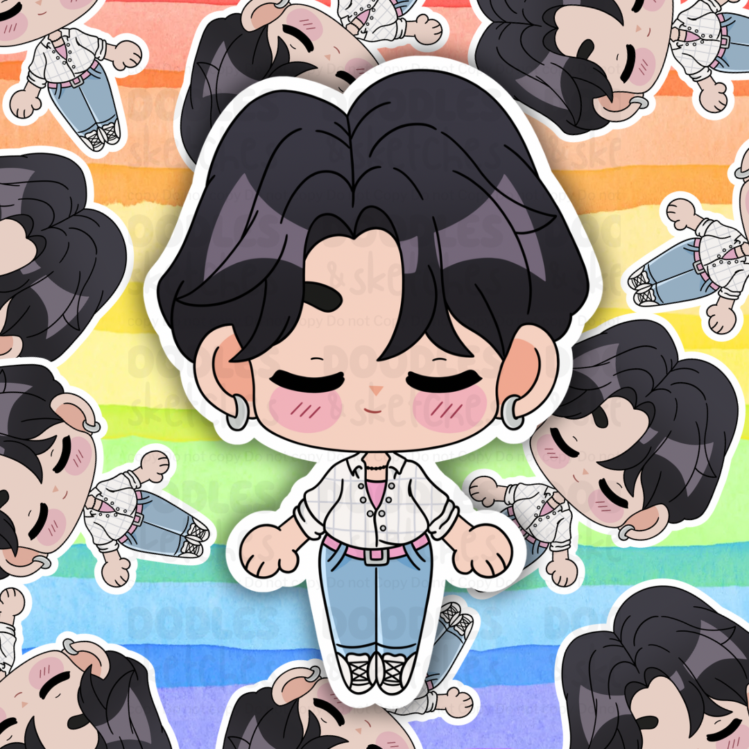 KPop Chibi Girls and Guys Sticker Set