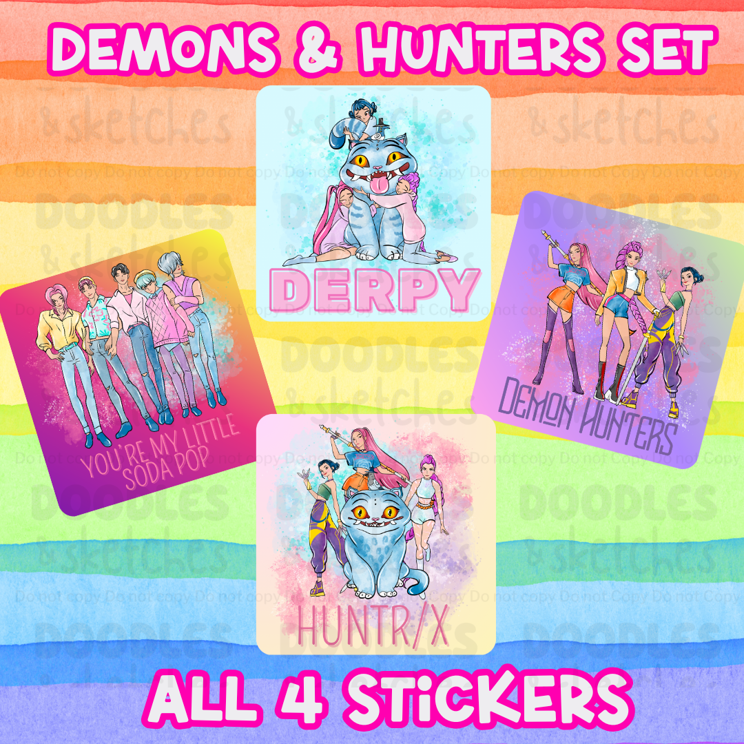 Demons & Hunters Stickers (Singles & Set)