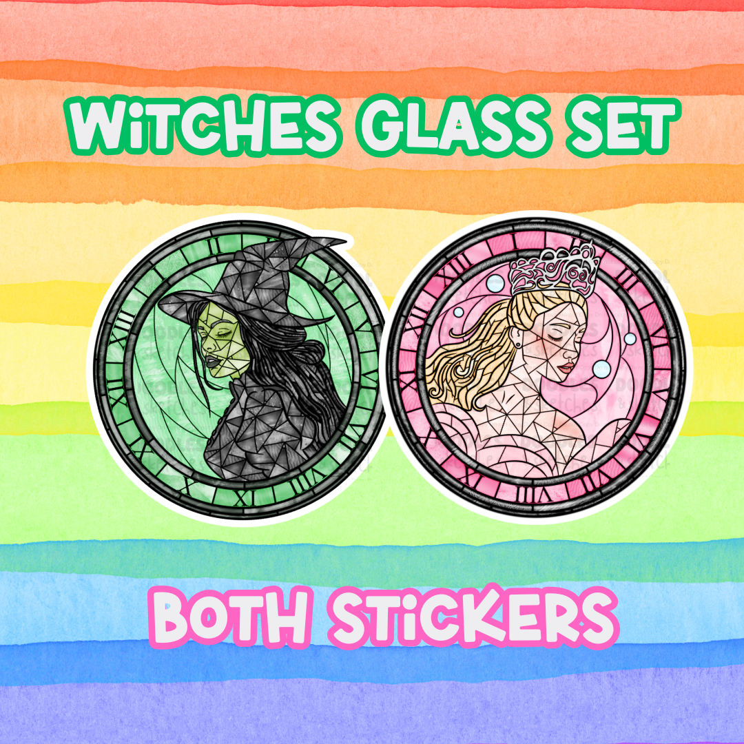 Witches Stained Glass (individuals & set of 2 available)