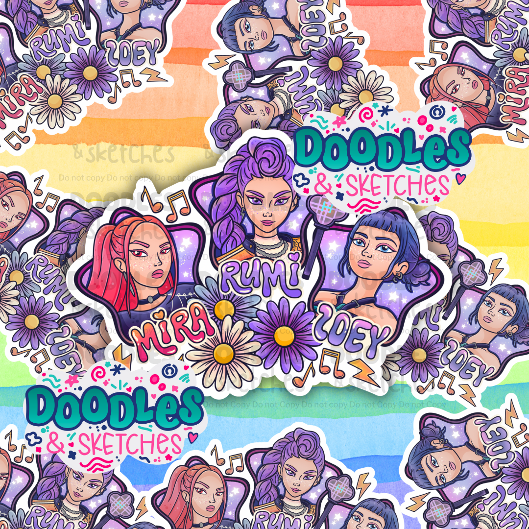 Demon Hunters Stars Sticker