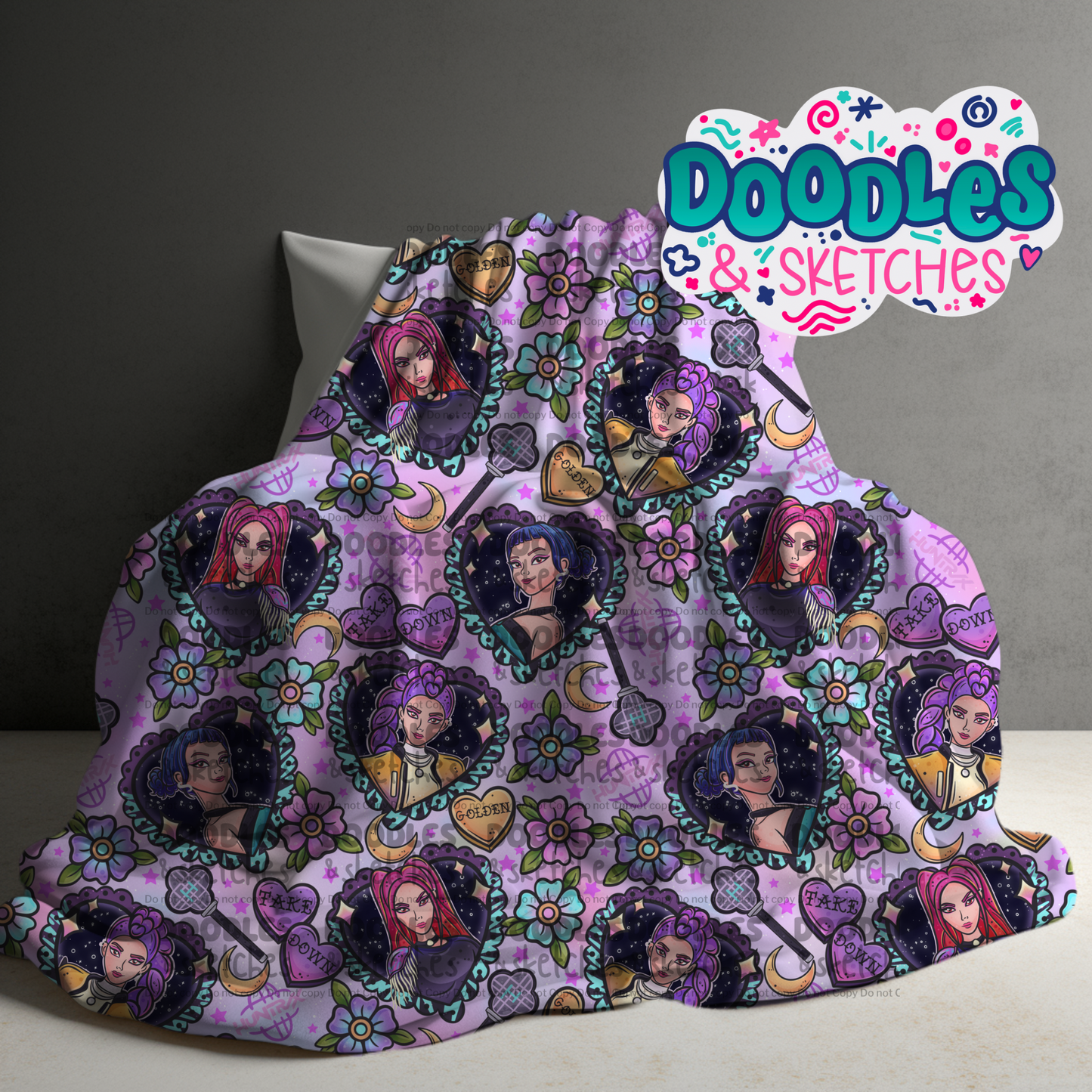 Hunter Tattoo Hearts Soft Touch Blanket