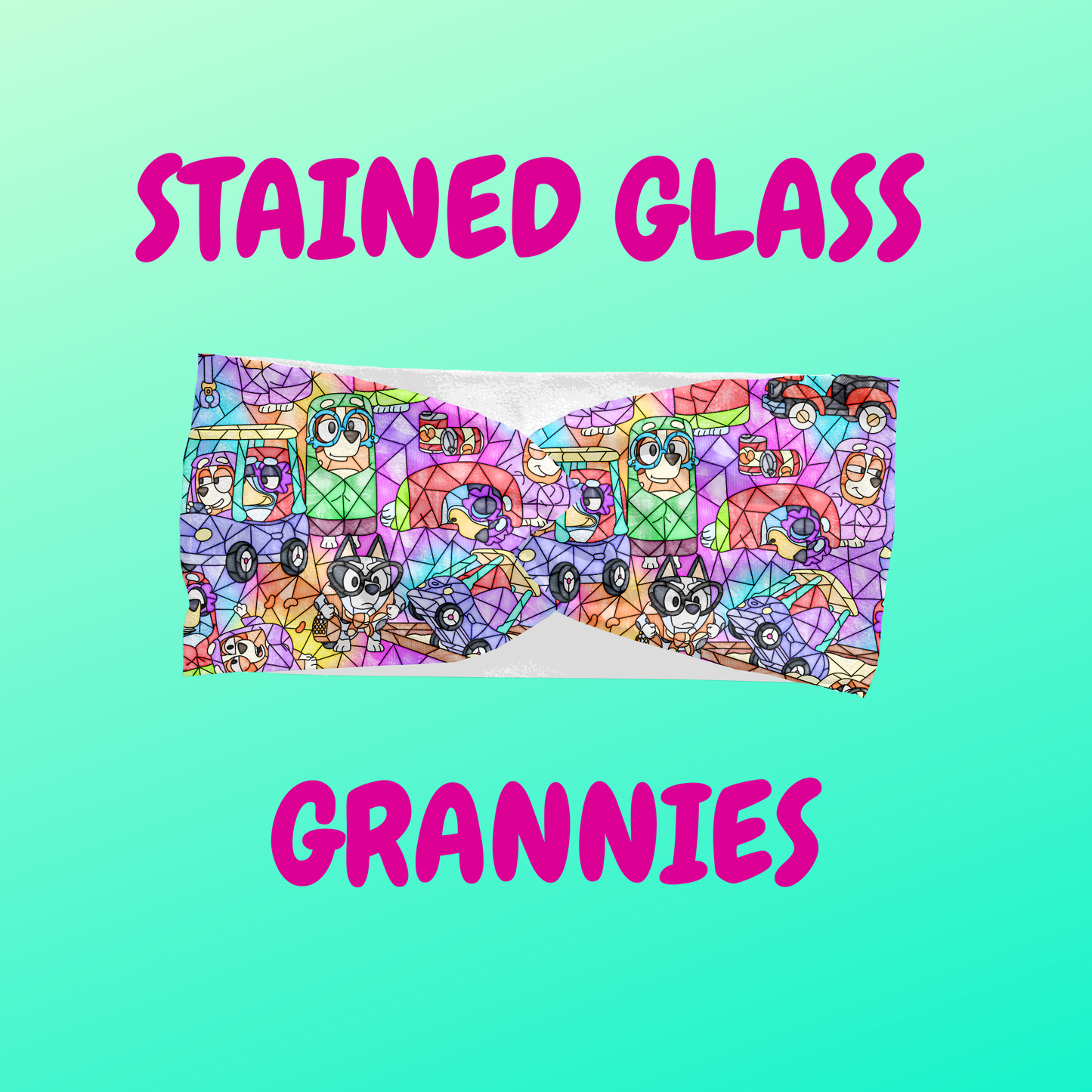 Stained Glass Grannies – Scrunchie or Headbands