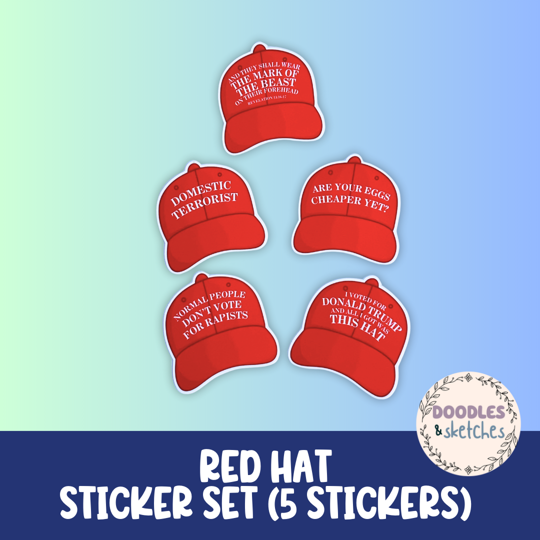 Funny Red Hat Stickers- Individuals and Set Available