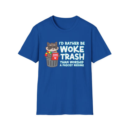 Woke Trash Raccoon Shirt – Anti-Fascist Political T-Shirt