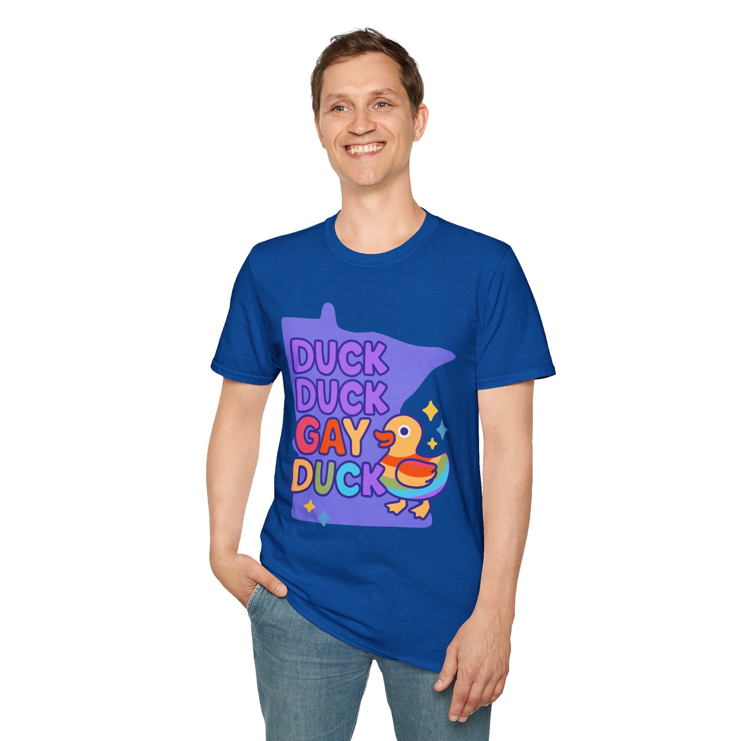 Duck Duck Gay Duck Unisex T-Shirt, LGBTQ+ Gift, Pride Friendly Shirt