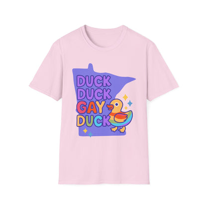 Duck Duck Gay Duck Unisex T-Shirt, LGBTQ+ Gift, Pride Friendly Shirt