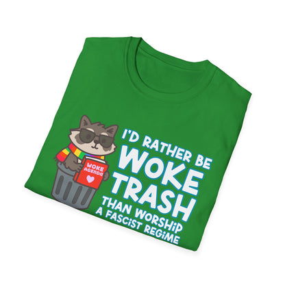 Woke Trash Raccoon Shirt – Anti-Fascist Political T-Shirt