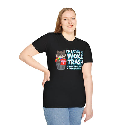 Woke Trash Raccoon Shirt – Anti-Fascist Political T-Shirt