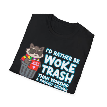 Woke Trash Raccoon Shirt – Anti-Fascist Political T-Shirt