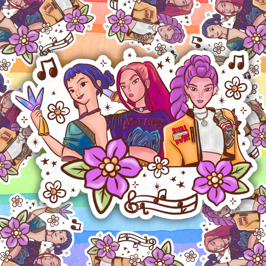 Demon Hunters Music Notes Sticker