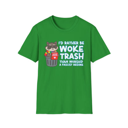 Woke Trash Raccoon Shirt – Anti-Fascist Political T-Shirt