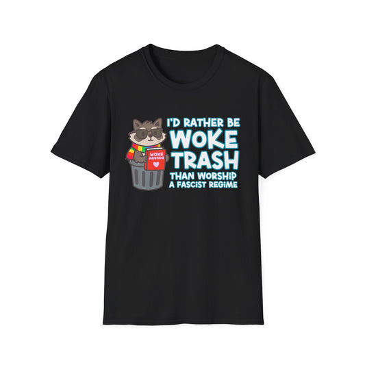 Woke Trash Raccoon Shirt – Anti-Fascist Political T-Shirt