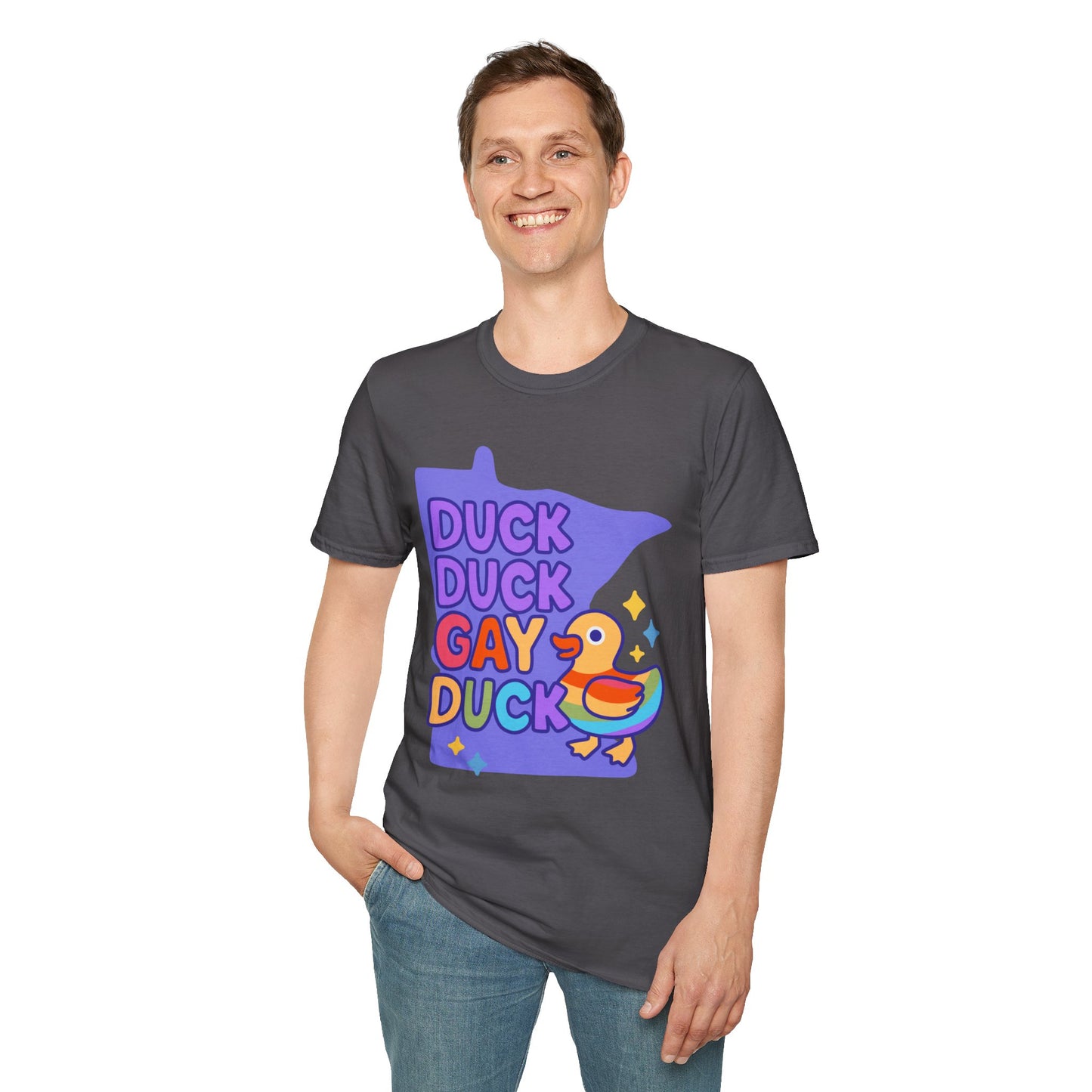 Duck Duck Gay Duck Unisex T-Shirt, LGBTQ+ Gift, Pride Friendly Shirt