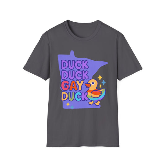 Duck Duck Gay Duck Unisex T-Shirt, LGBTQ+ Gift, Pride Friendly Shirt