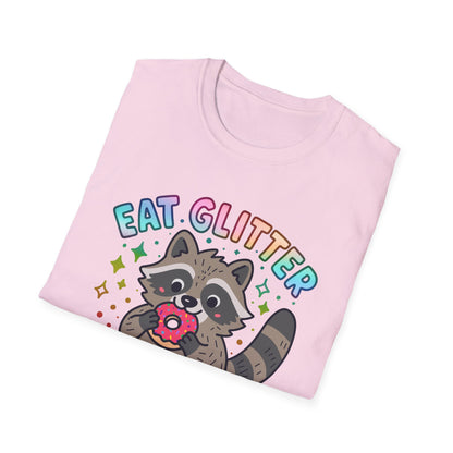 Eat Glitter Be Gay Raccoon T-Shirt – Cute LGBTQ+ Pride Shirt – Unisex Tee