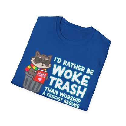 Woke Trash Raccoon Shirt – Anti-Fascist Political T-Shirt