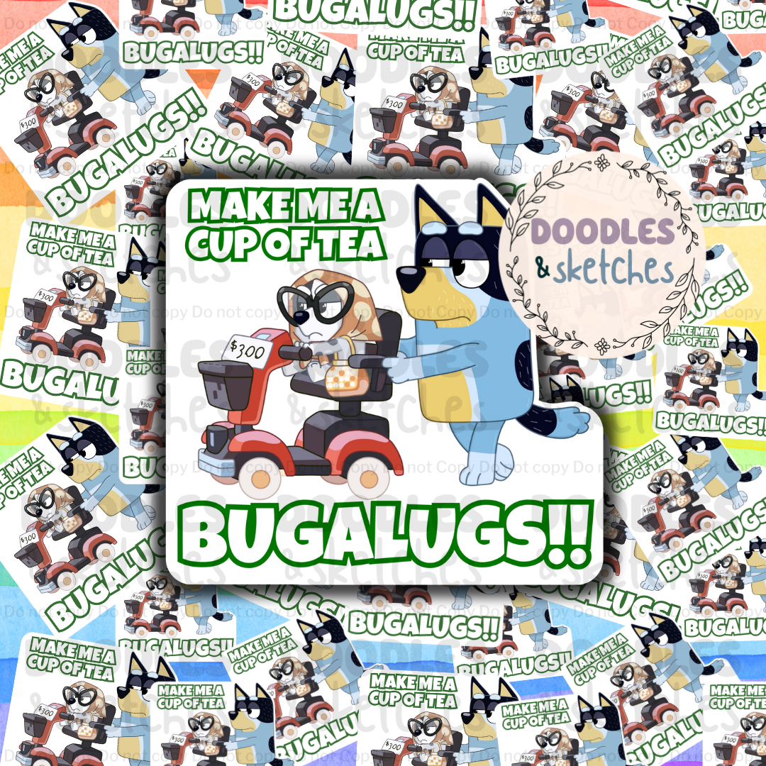 'Bugalugs' Sticker β Doodles and Sketches