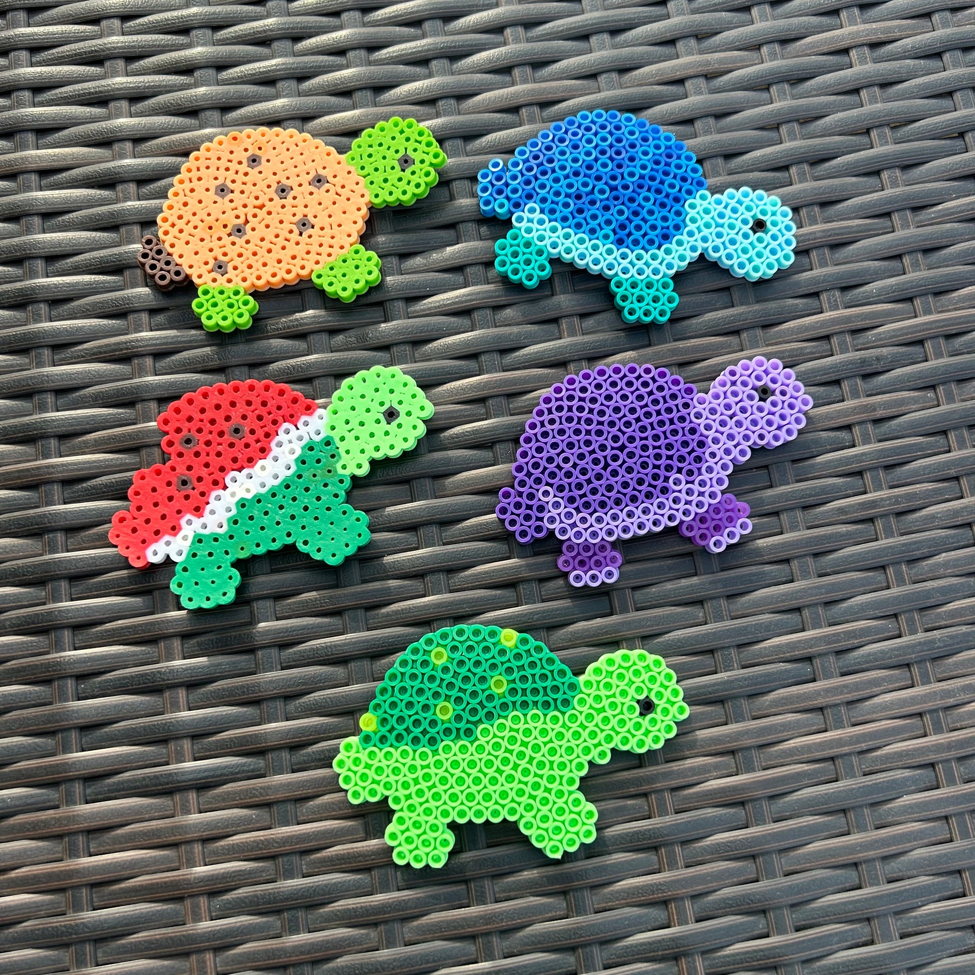 Turtle Perler Bead Magnets – Doodles and Sketches