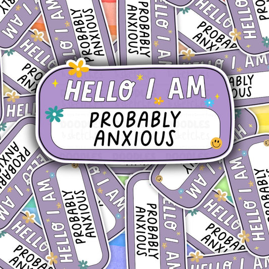 Hello Tag Anxious Sticker