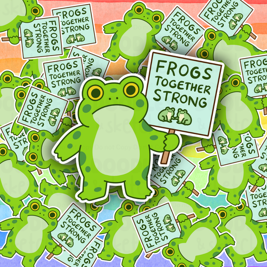 Frogs Together Strong Sticker