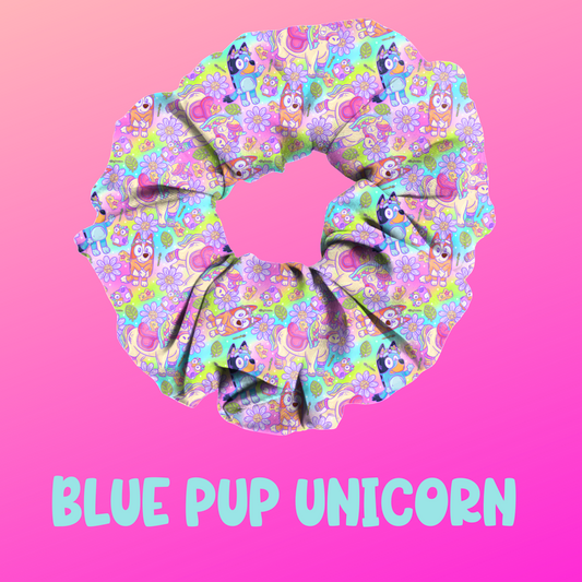 Blue Pup Unicorn – Scrunchie or Headband