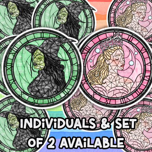 Witches Stained Glass (individuals & set of 2 available)
