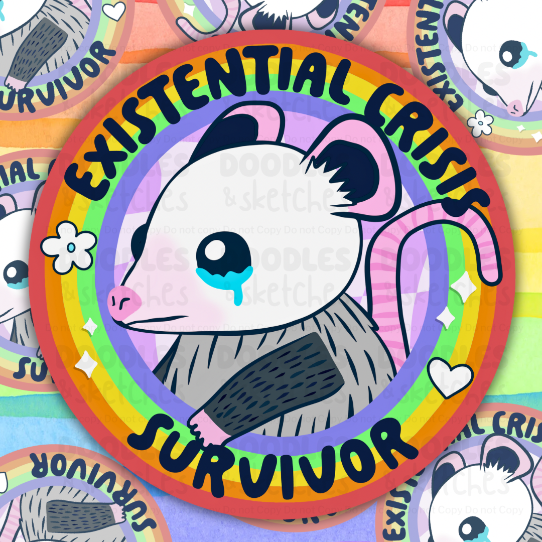 Existential Crisis Survivor Sticker – Doodles and Sketches