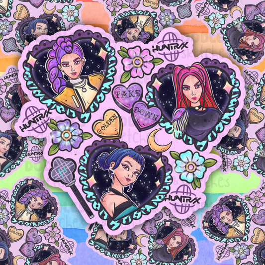 Demon Hunters Hearts Sticker SUPER HOLO