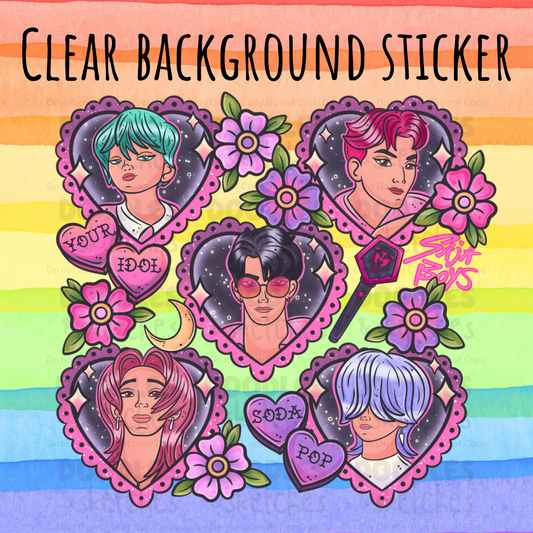 Demon Hearts CLEAR BACKGROUND STICKER