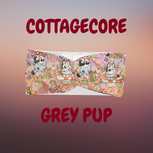 Cottagecore Grey Pup – Scrunchie or Headbands