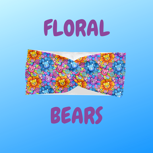 Floral Bears – Scrunchie or Headbands