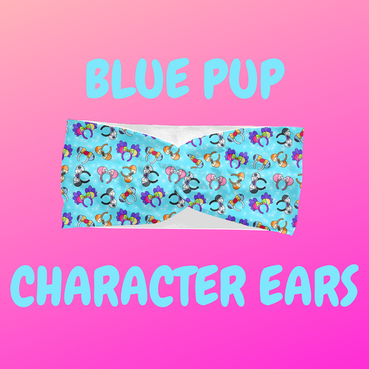 Blue Pup Character Ears – Scrunchie or Headbands