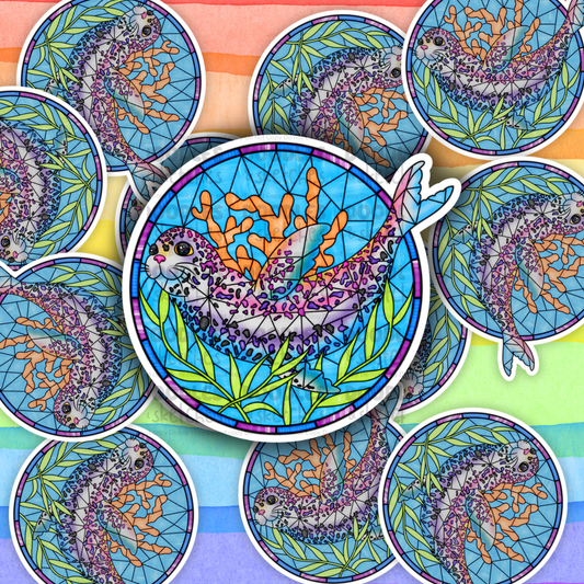 Seal Nostalgia Stain Glass Sticker
